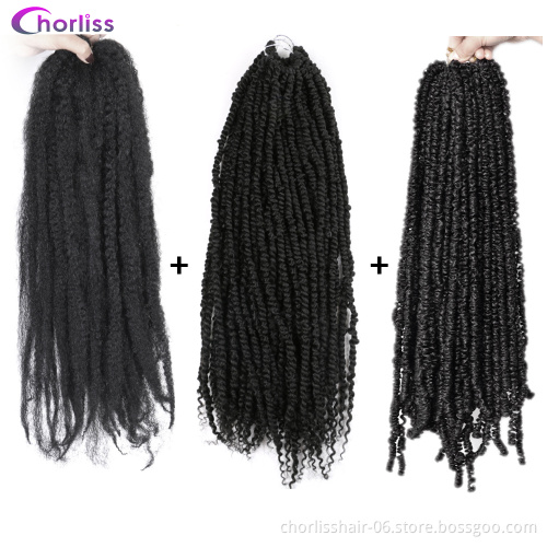 Wholesale Pre-twisted Passion Twist Dreadlocks Natural Synthetic Hair Extensions Afro Water Wave Crochet Braiding Hair For Women